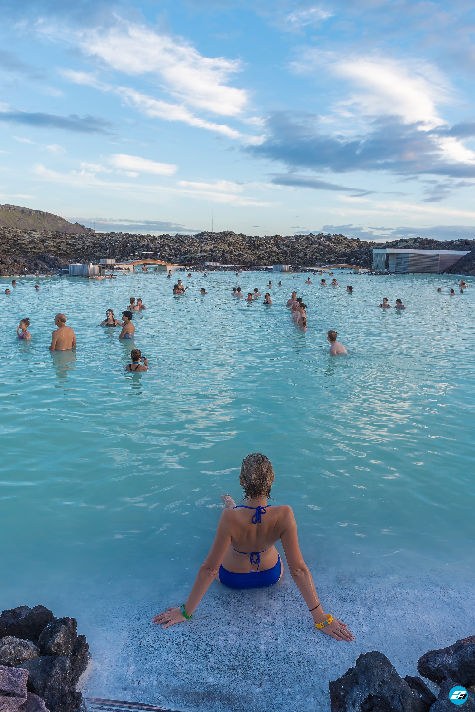 Iceland Travel, Ring Road, The Blue Lagoon, Grindavík. Thermal Baths. People Enjoying.