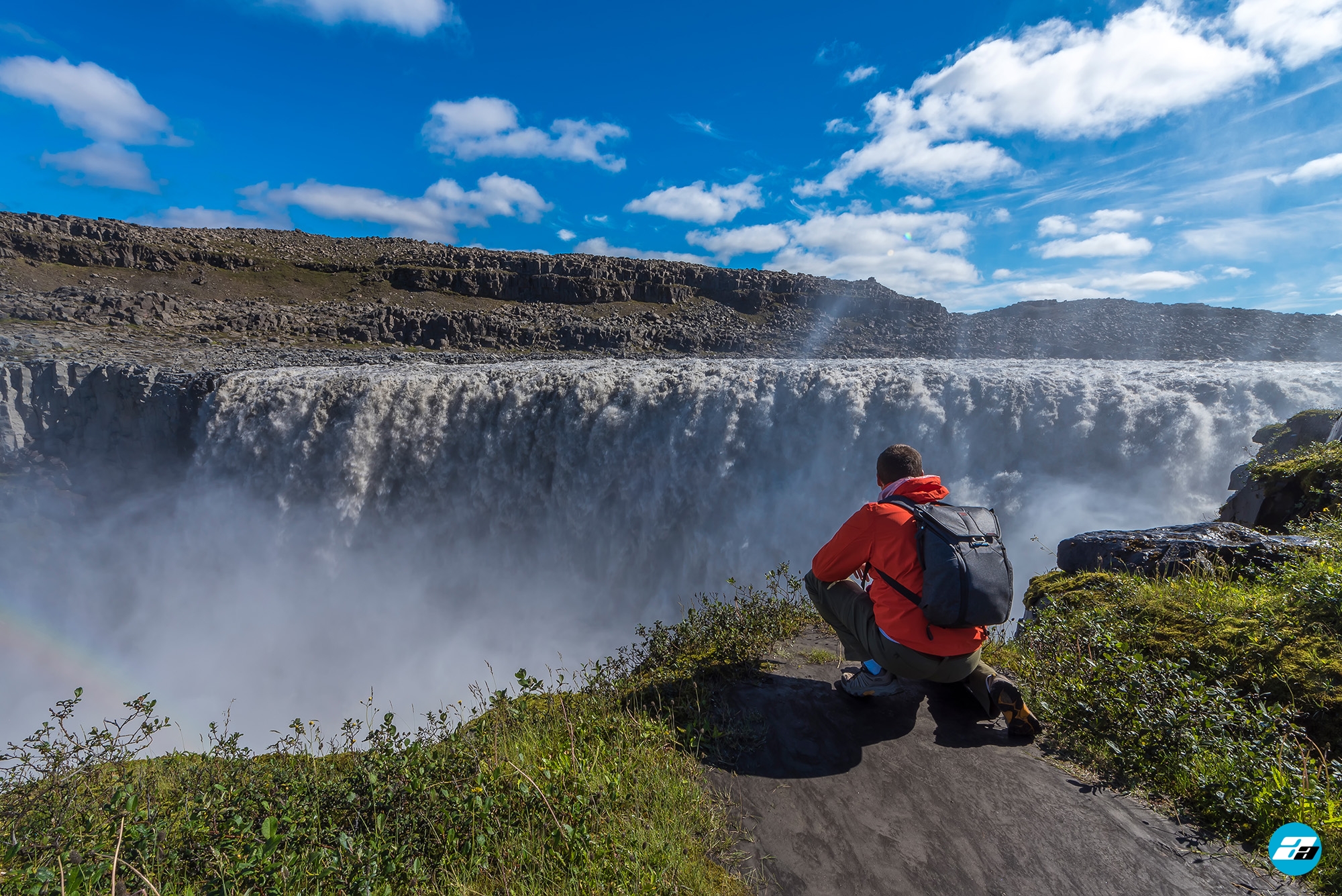 Iceland Travel, Ring Road, Dettifoss Waterfall. Traveler. Explorer.