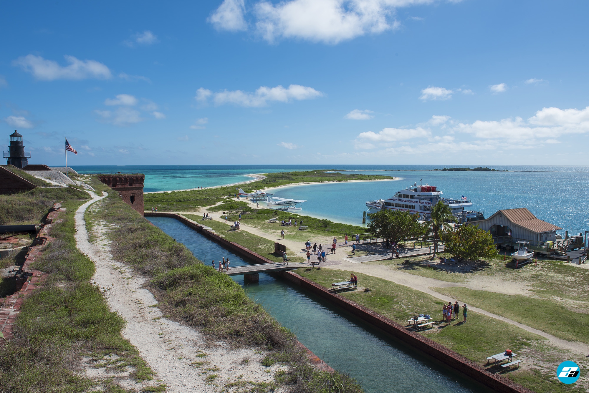 Dry Tortugas National Park FL USA. Fort Jefferson. Visitors arrival