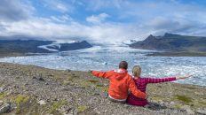 Iceland Travel, Ring Road, Jökulsárlón / Glacier Lagoon. Couple. Family Travel