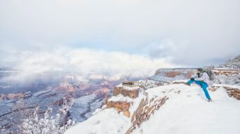 Grand Canyon National Park, Arizona, USA. Canyon View. Explorer. Winter Season. Arizona Attraction & Travel. Canyon Snow.