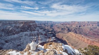 Grand Canyon National Park, Arizona, USA. Canyon View. Explorer. Winter Season. Arizona Attraction & Travel. Canyon Snow.