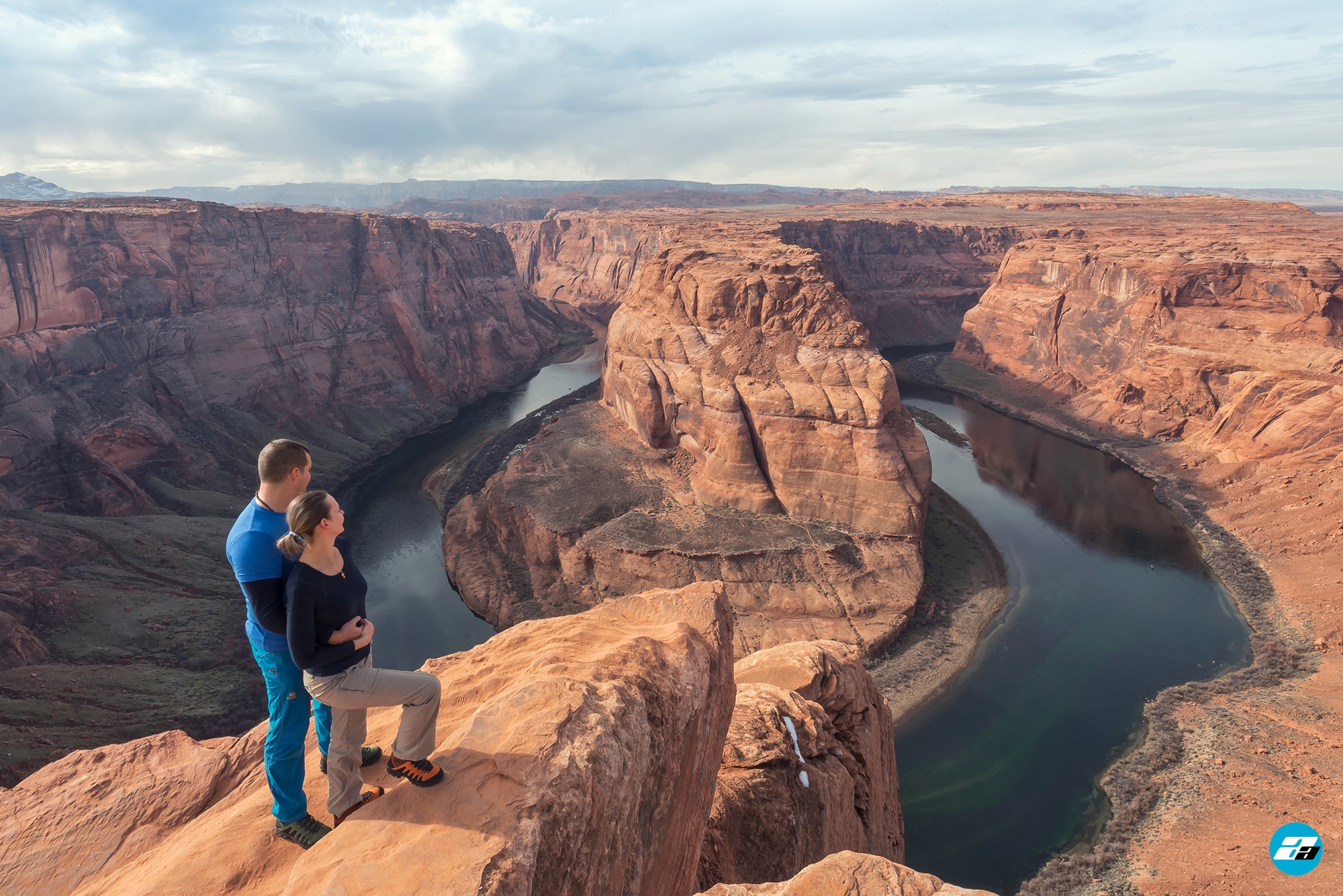 Horseshoe Bend, Arizona, USA. Family View. Great View. Family Trip. Together. Couple. Love. Town of Page.