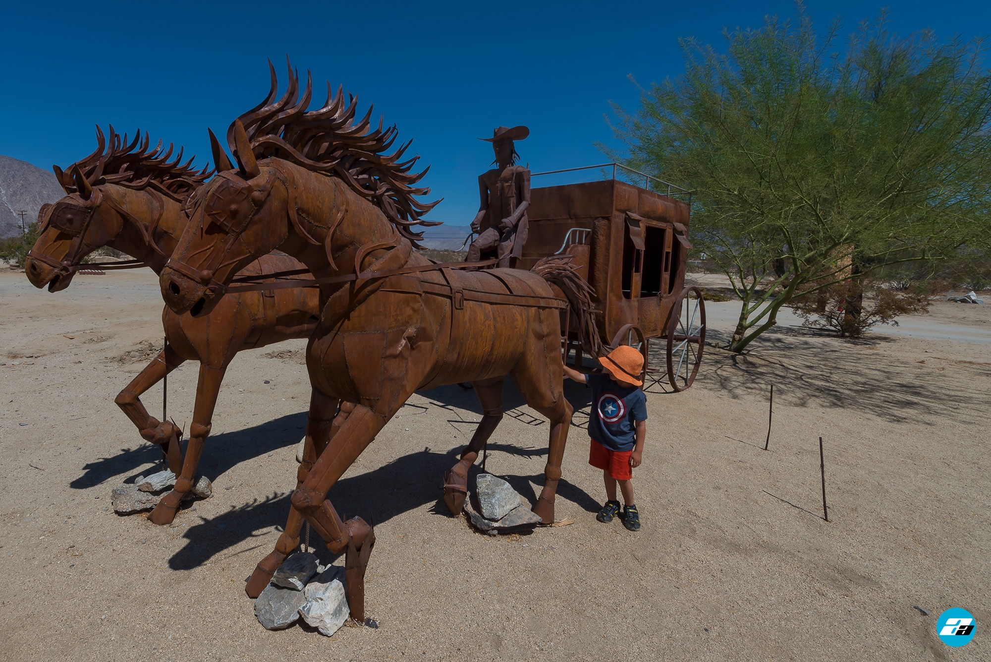Anza-Borrego Desert, California, USA. Metal Carriage Sclupture