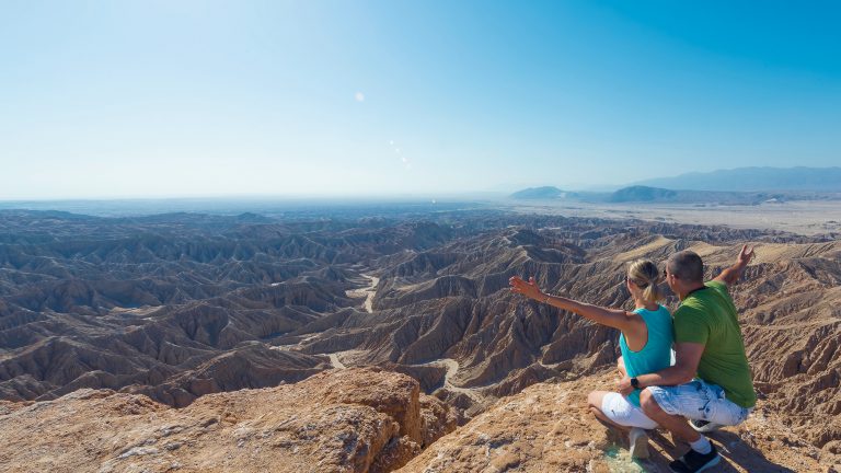 Anza-Borrego Desert, California, USA. Font's Point. Couple. Family. Grand Desert View