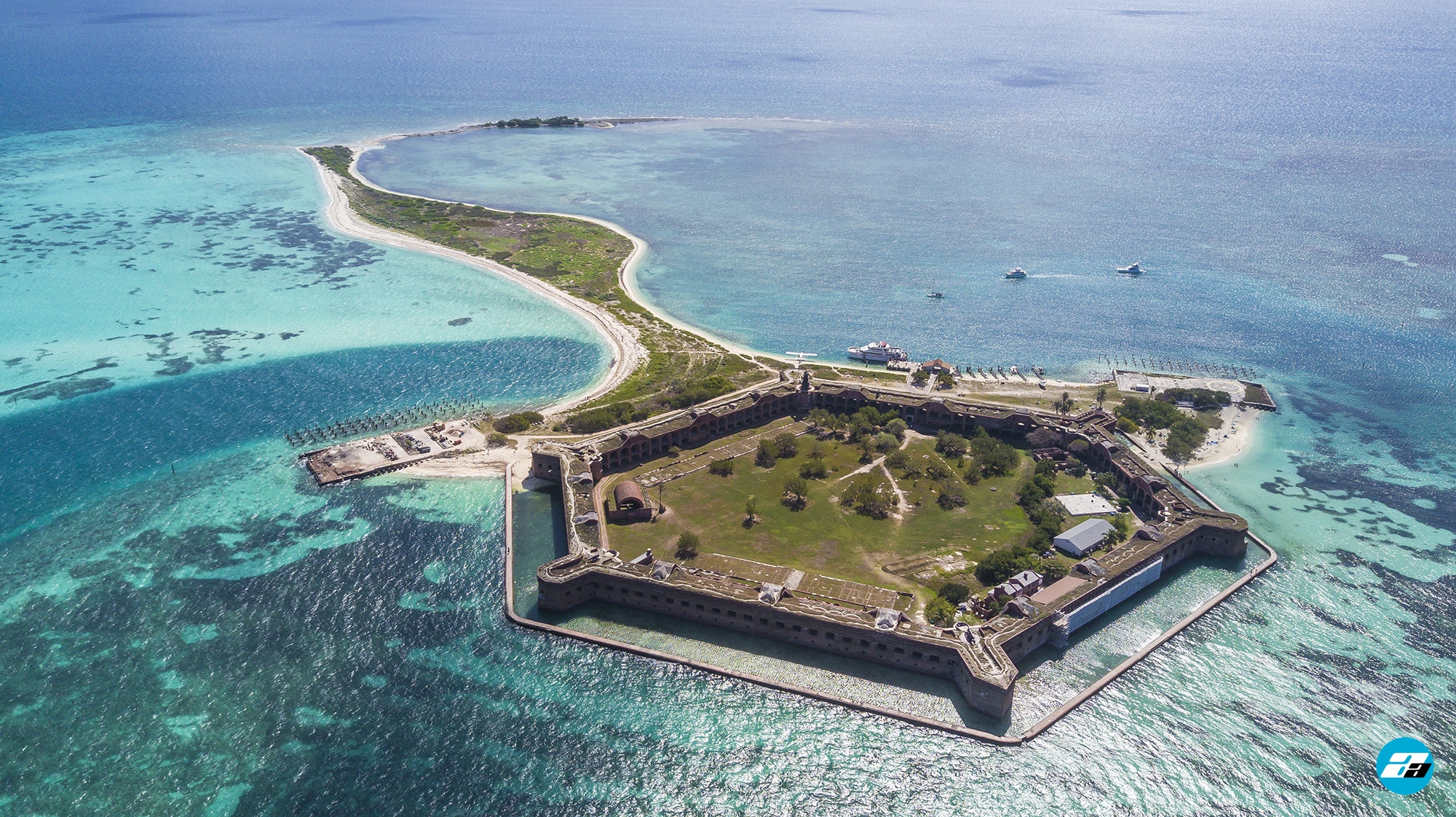Dry Tortugas National Park FL USA. Fort Jefferson. Aerial View