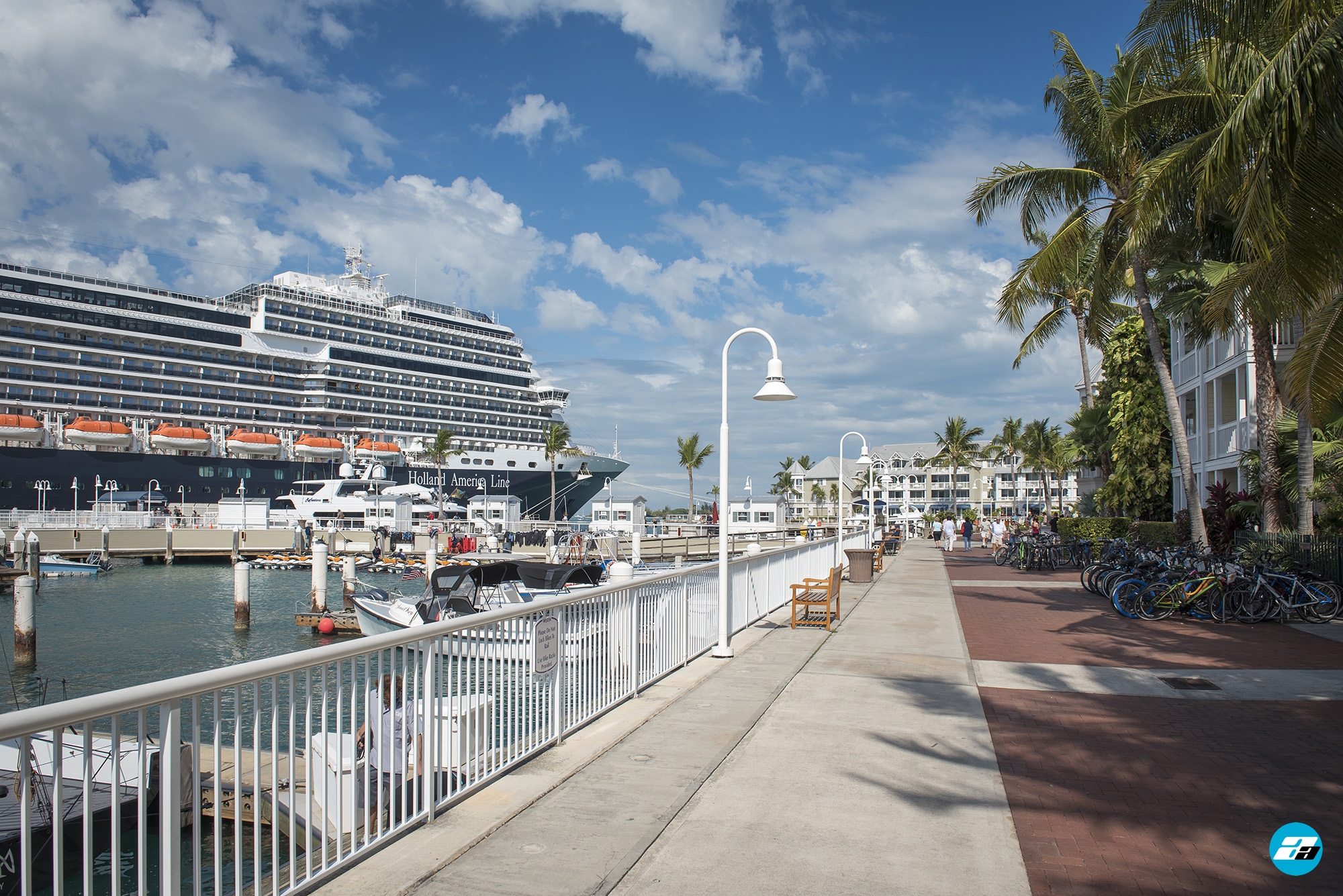 Key West, Florida, Florida Keys. Sunset Pier. Cruise Ship Docked