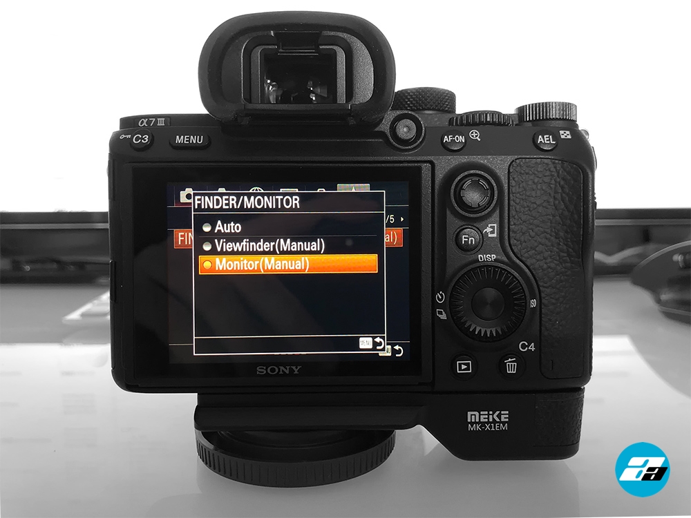 Sony A7III Finder/Monitor menu